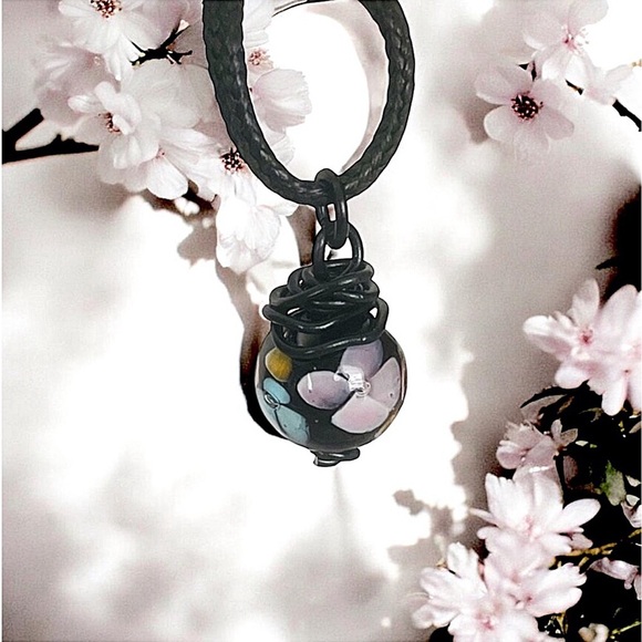5 For $25💫Wrapped Floral Flowers Lampwork Pendant Necklace - Picture 1 of 5